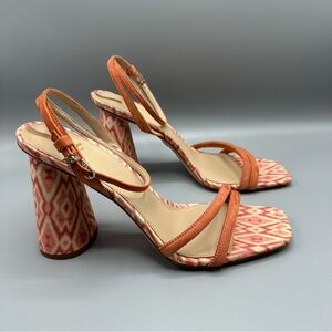 Sam Edelman Kia Terracotta Pink Open Toe Ankle Strap Heeled Sandals Sz 11M